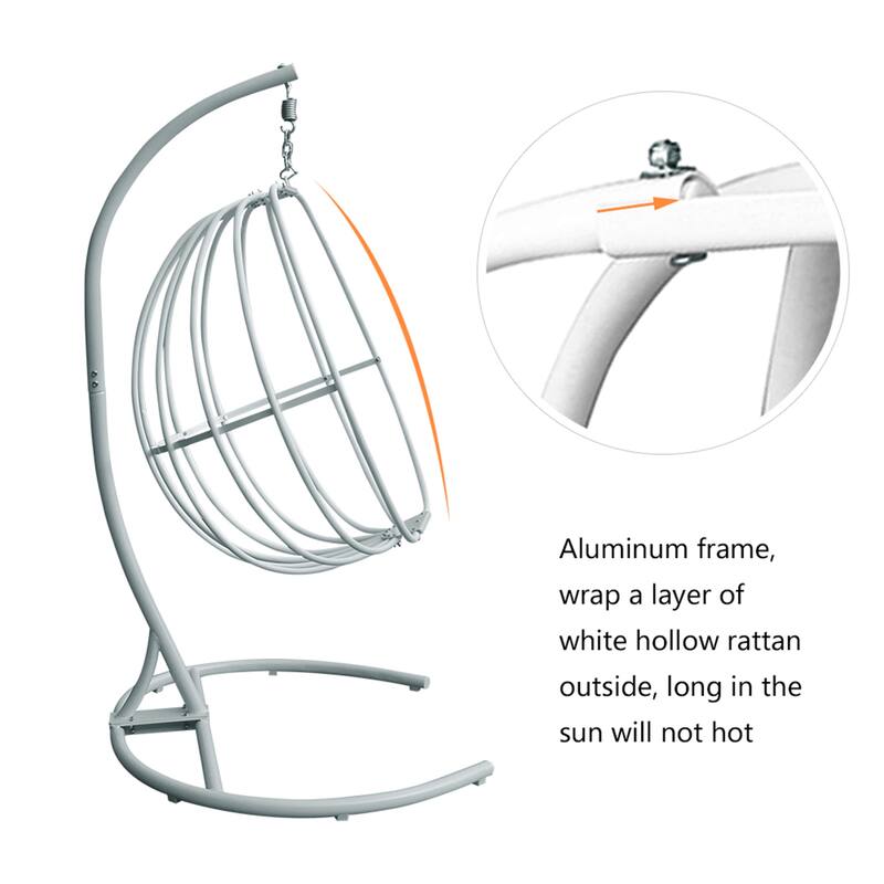 Hanging Egg Chair with Stand, Hammock Swing Chair with Hanging Kit,Orange