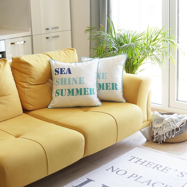 Sea Shine Summer Throw Pillow Covers 18 x18 Set of 2 On