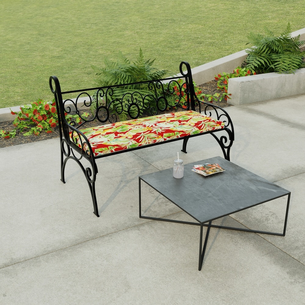 48" x 18" Outdoor Bench Cushion with Ties - 18'' L x 48'' W x 3.5'' H
