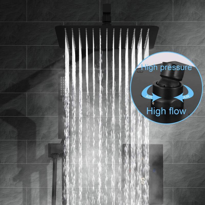 shower system Bathroom Deluxe rain mixed shower combination set wall mounted rain shower head system shower faucet