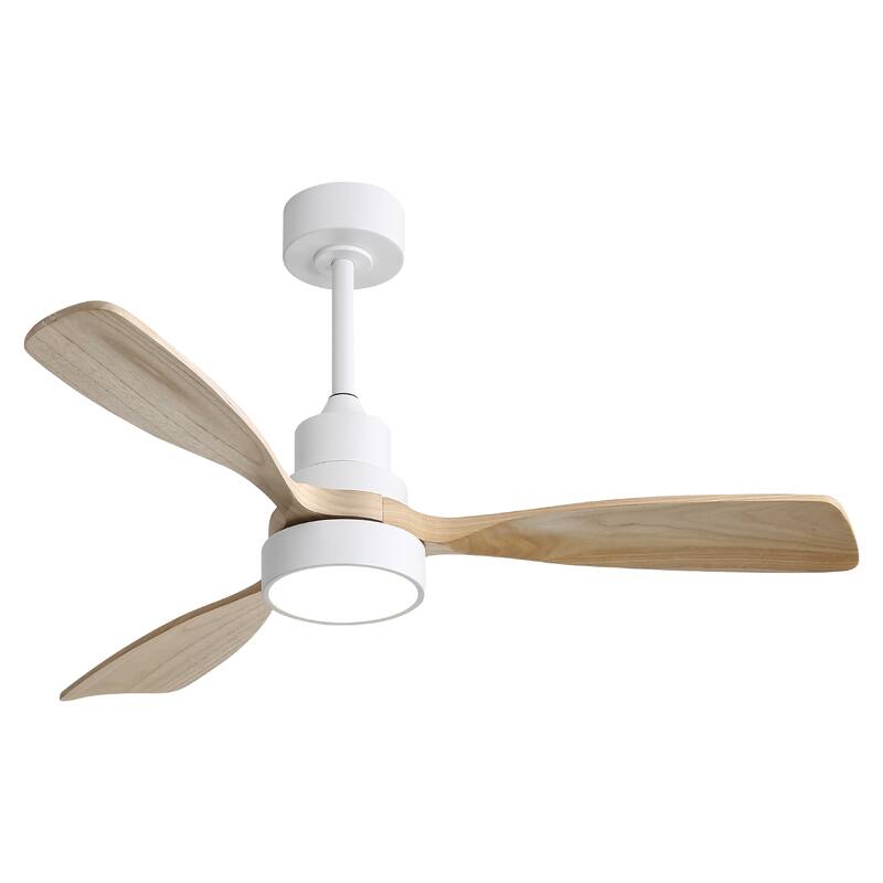 48 Inch Indoor Ceiling Fan Light Chandelier with 3 Solid Wood Blades & Remote Control, 6-speed Reversible Ceiling Fan
