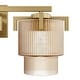 preview thumbnail 5 of 9, Hunter + Jasmine Roth Ontario Ribbed Glass 3-Light Bathroom Vanity Wall Light - Modern Transitional - Damp Rated