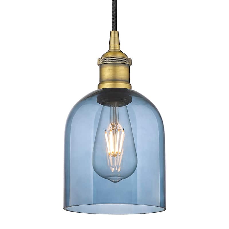 Innovations Lighting 616-1P 10 6 Bella Pendant Bella 6" Wide Cord-Hung - Brushed Brass / Princess Blue
