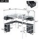 preview thumbnail 28 of 26, Full Size Metal Loft Bed with Bookcase, Desk, and Cabinet, Black - Space-Saving Design, Durable Construction for Bedroom