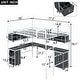 preview thumbnail 28 of 26, Minimalist Style Full Size Metal Loft Kids Bed with Bookcase,Desk,Ladder,Guardrail and Cabinet