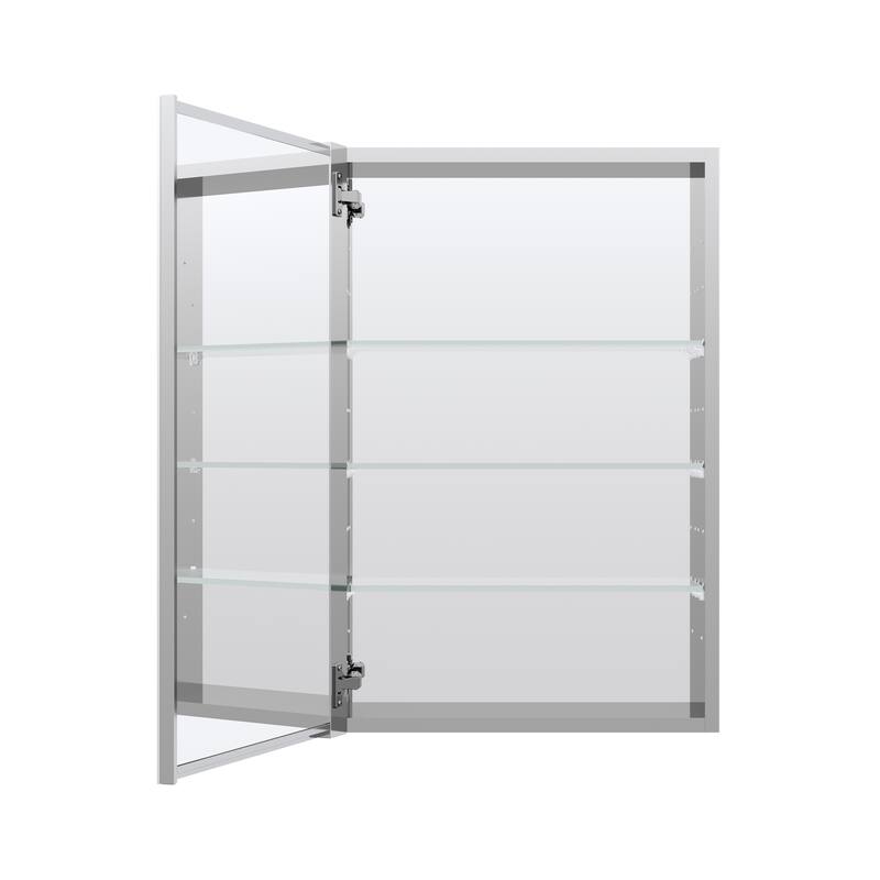Recessed or Surface Wall Mount Bathroom Medicine Cabinet With Adjustable Glass Shelves