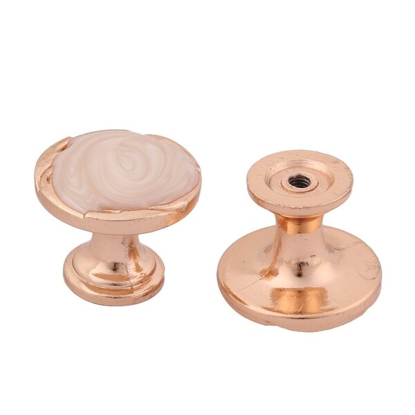Hotel Bedroom Metal Cupboard Bookcase Wardrobe Pull Handle Knob Gold Tone 2 Pcs