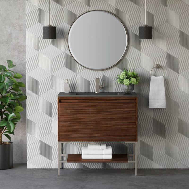 James Martin Vanities 805-V35.4-BN-CH Mantova 36" Single Basin Poplar