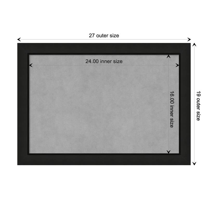 Amanti Art Midnight Black Narrow Framed Magnetic Board - Board Size 24x16
