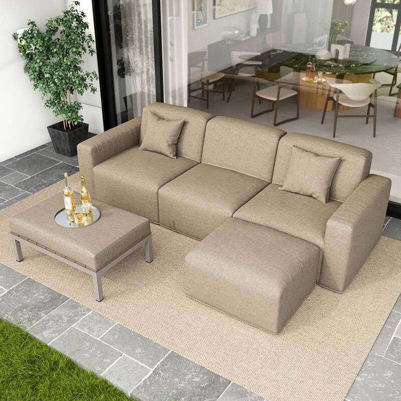 5-Piece Modular Sets Sectional Sofa Set Patio Conversation Sets