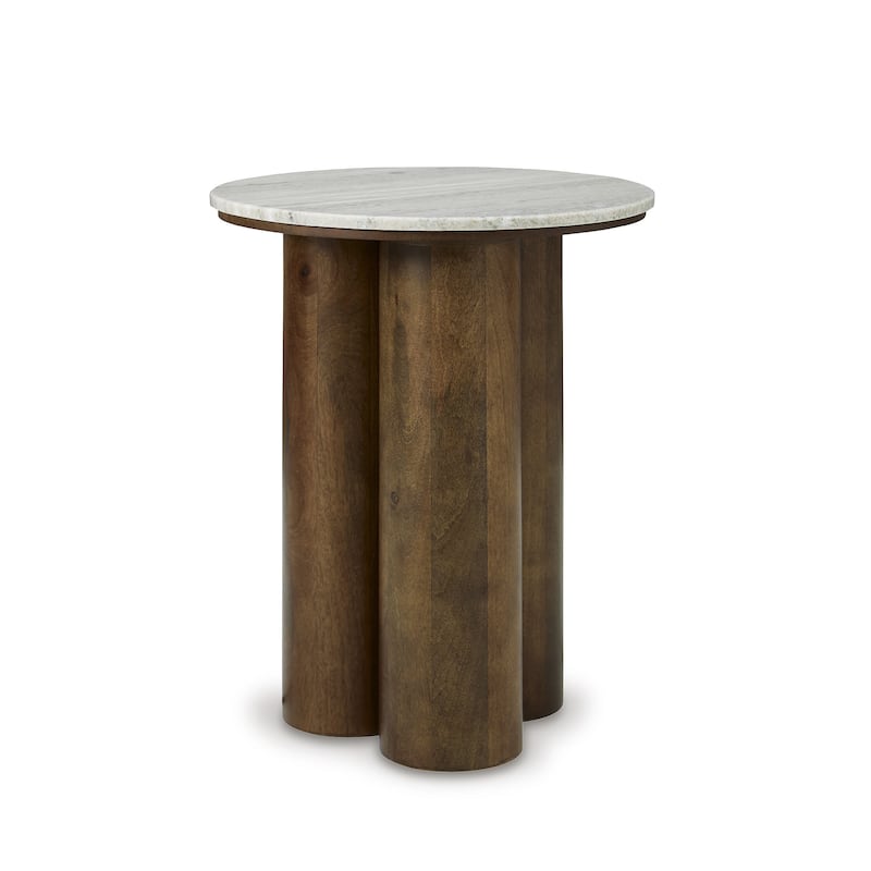 Signature Design by Ashley Henfield Beige/Brown Accent Table - 18" W x 18" D x 23.25" H
