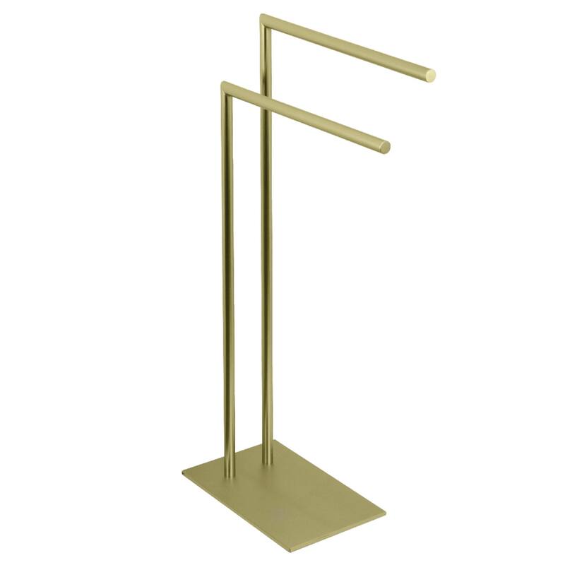 Edenscape Freestanding Dual Towel Rack in Polished Chrome - Brushed Brass