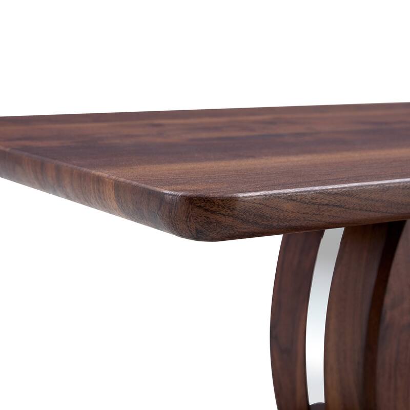 Roomfitters Walnut MDF Coffee Table with Dark Brown Texture, Rectangular Minimalist Side Table for Cozy Interiors, Walnut