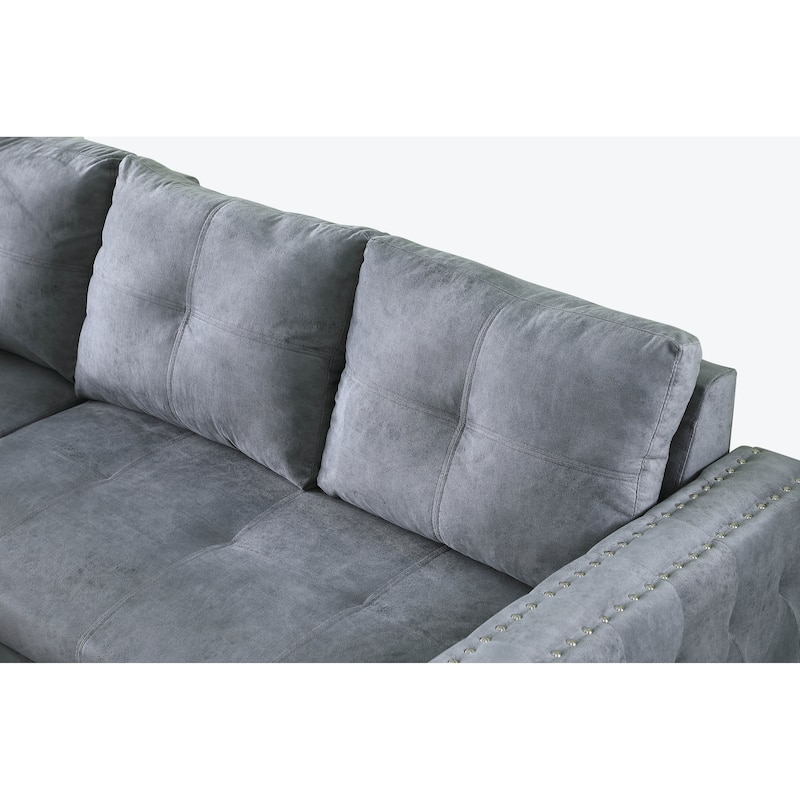Classic and Cozy L-shape Pull-out Sleeper Sectional Sofa