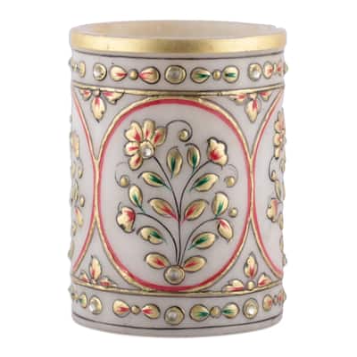 Novica Handmade Utopian Space Marble Pen Holder