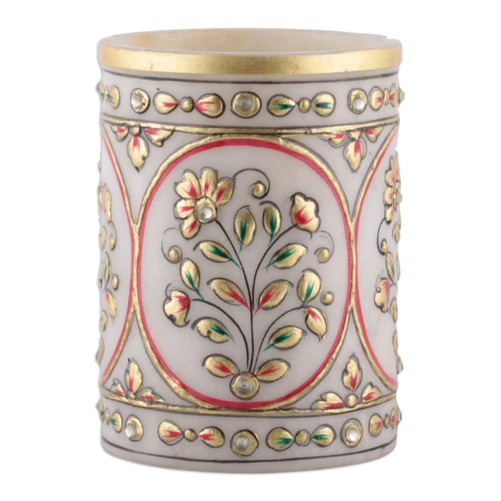 Novica Handmade Utopian Space Marble Pen Holder
