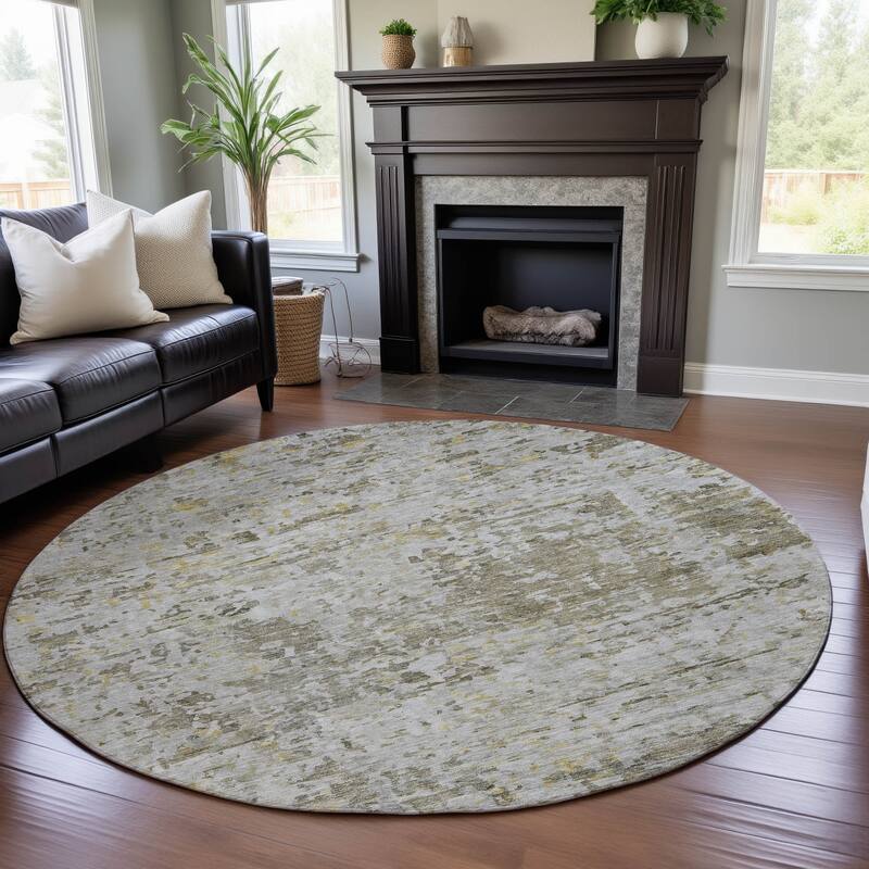 Premium Washable Super Soft Abstract Pixels Mayfield Rug - Taupe - 8' x 8'