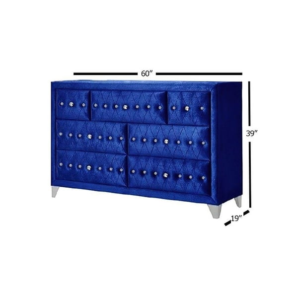 Dresser w/7 Drawers in Gray/Blue Velvet,Glam Style - Bed Bath & Beyond - 31747618 Dresser w/7 Drawers in Gray/Blue Velvet,Glam Style - Bed Bath & Beyond - 31747618