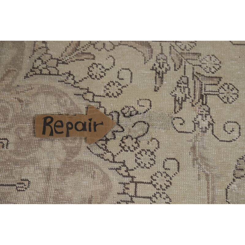Medallion Tabriz Persian Vintage Area Rug Handmade Wool Carpet - 9'8"x 12'6"