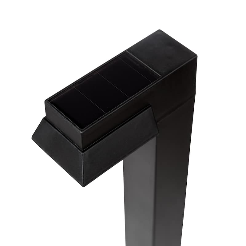 Glitzhome 15"H Set of 6 Solar Powered SMD LED Pathway Ground Light - Black