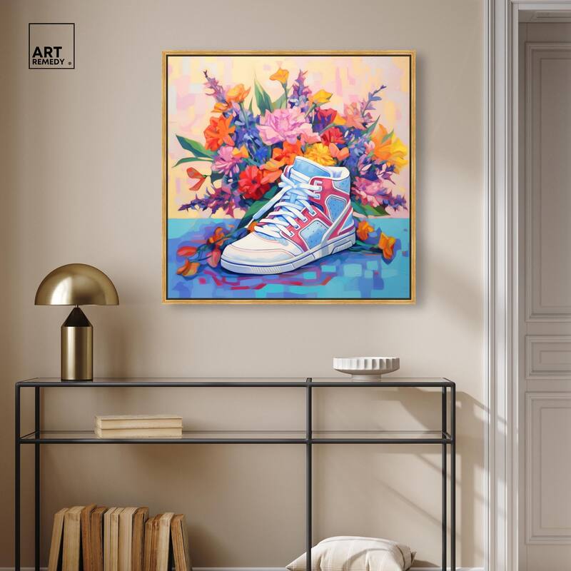 Colorful Sneaker Bouquet II Canvas by Art Remedy