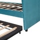 preview thumbnail 13 of 14, Twin Size Velvet Daybed Frame with Trundle - Blue
