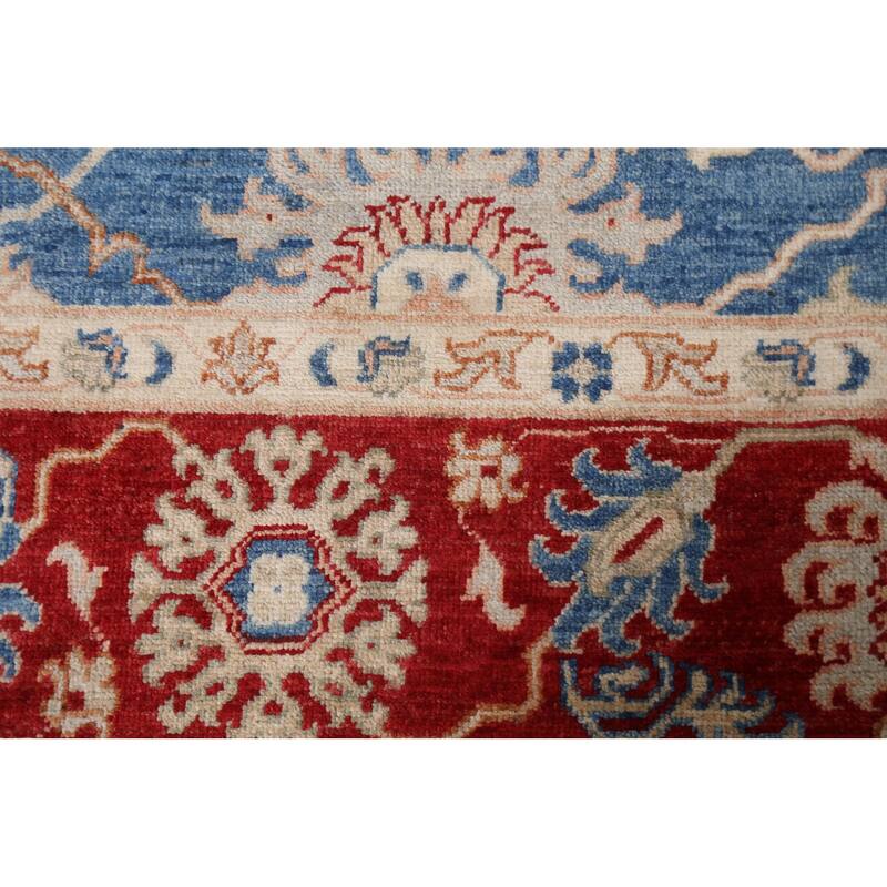 Vegetable Dye Blue Ziegler Oriental Area Rug Hand-knotted Wool Carpet - 5'11" x 8'10"