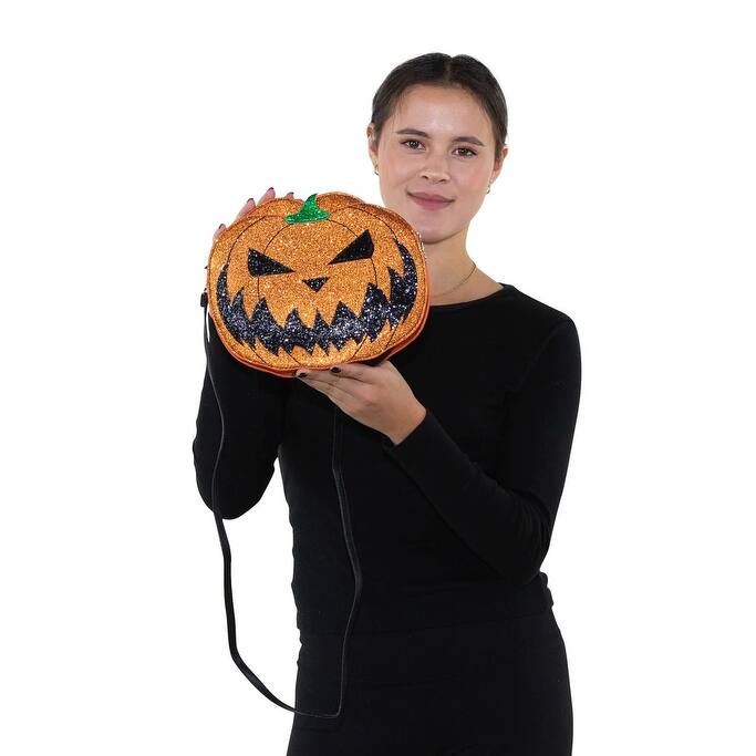 Sleepyville Critters: Pumpkin Two Faced Jack O Lantern Crossbody Bag