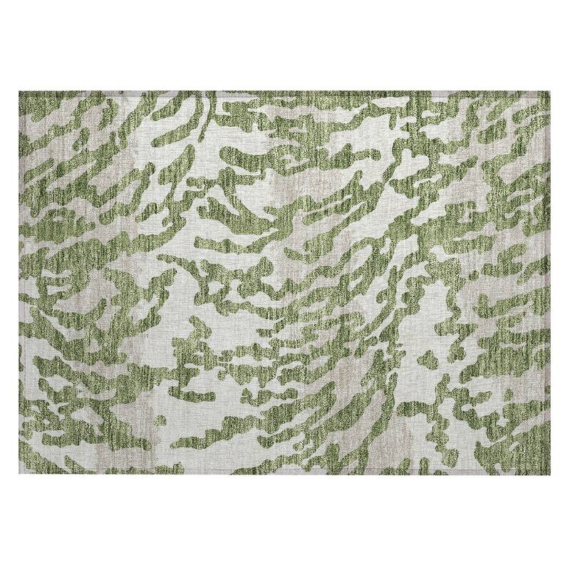 Machine Washable Indoor/ Outdoor Chantille Abstract Animal Print Rug
