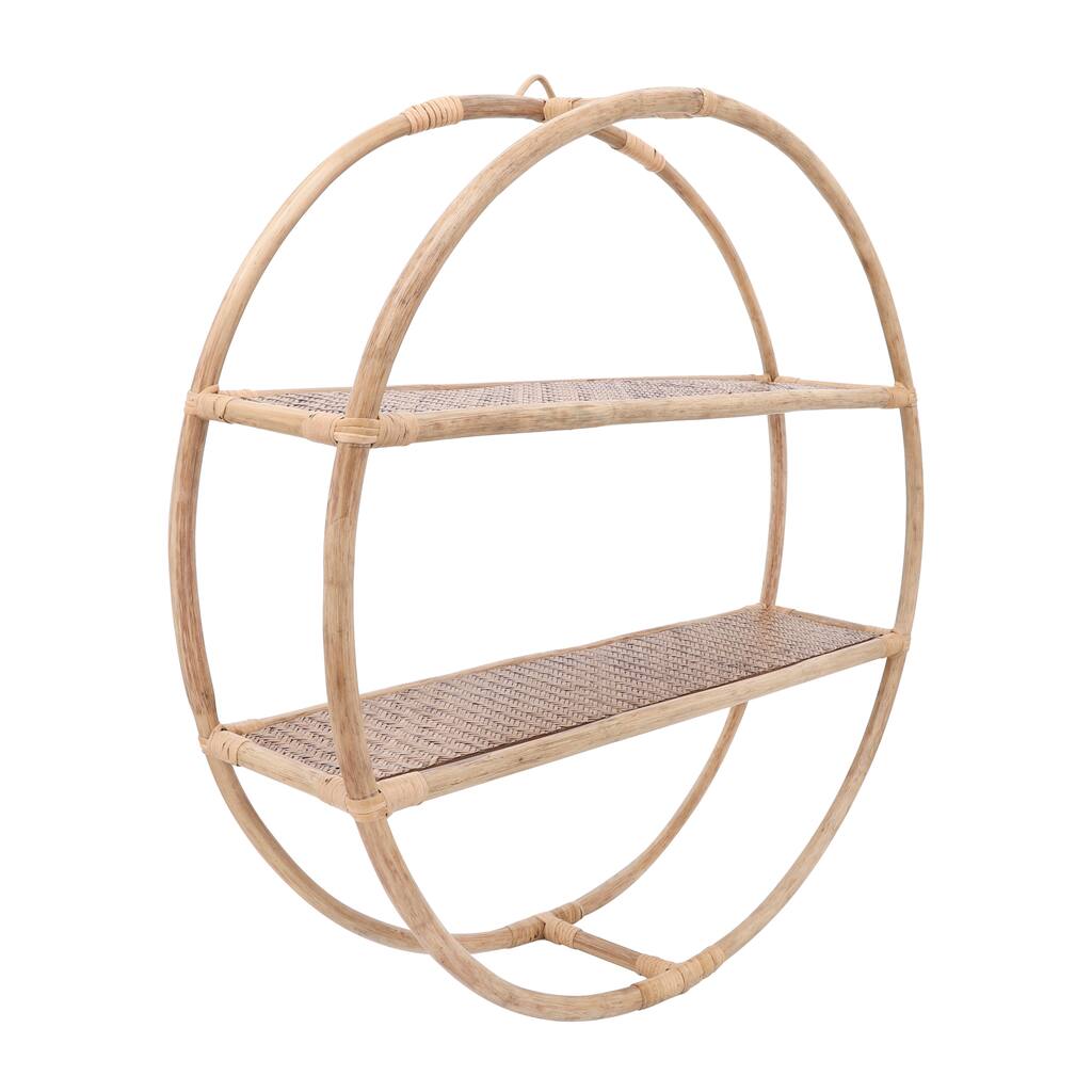 Rattan, 29" Round Shelf, Natural 29.0"H - 29.0" x 7.0" x 29.0"