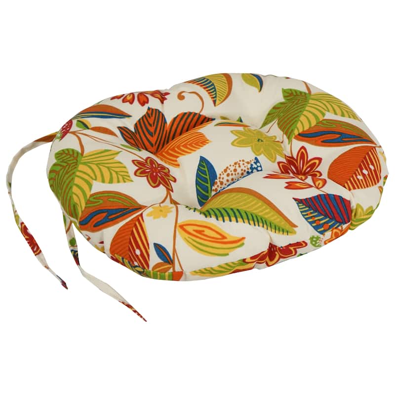 16-inch Round Tufted Indoor/Outdoor Chair Cushions (Set of 4) - 16"