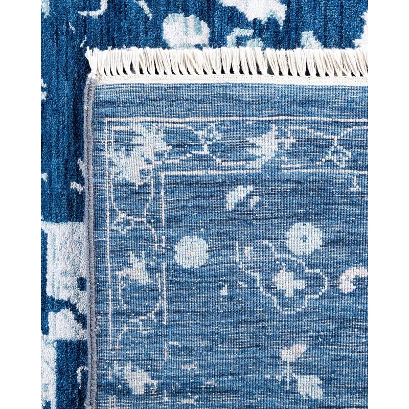 Ikat One-of-a-Kind Hand-Knotted Area Rug, Blue - 8' 2" x 9' 10"