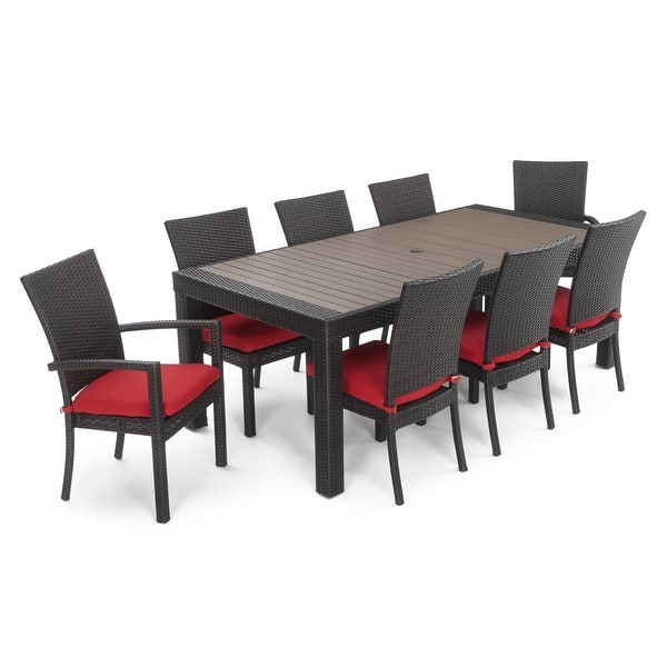 slide 2 of 15, Deco 9 Piece Aluminum Outdoor Patio Dining Set Sunset Red