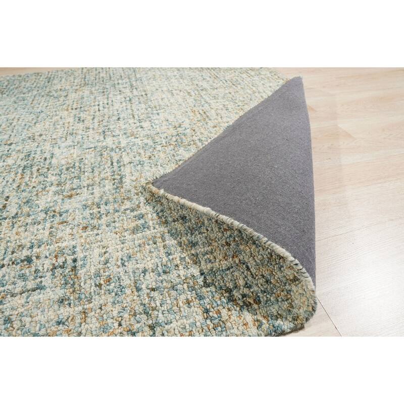 Hand-Tufted Wool Modern Tufted Loop Rug, 5' x 8', Dark Blue Area Rug, Soft Handcrafted Design for Home Decor - L