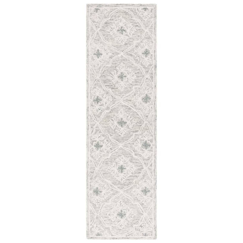 Lauren Ralph Lauren Handmade Nadya Casual Wool Rug - 2'3" x 8' Runner - Light Grey/Ivory