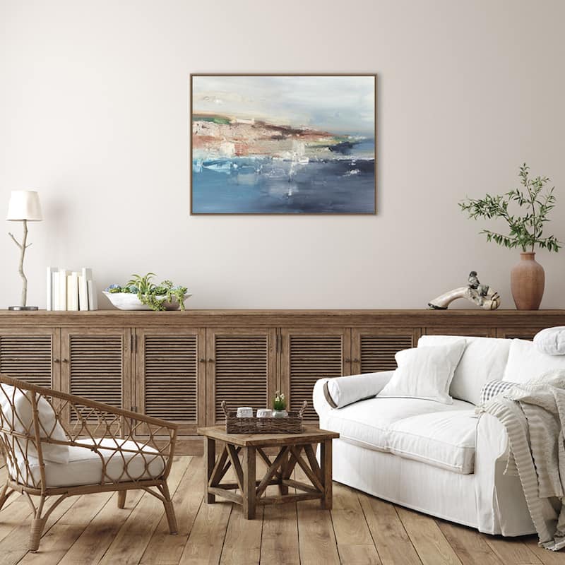 European Coastal Abstract No. 1 by Ethan Harper Framed Canvas Wall Art Print