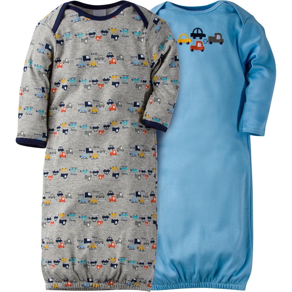 Shop Gerber Baby Boys 2 Pack Gown Cars 0 6 Months Cars Overstock 28702526