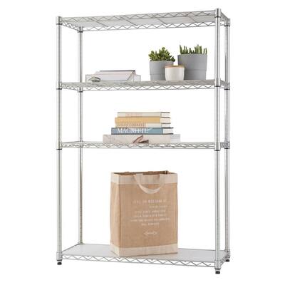 TRINITY EcoStorage® 4-Tier 36x14x54 Wire Shelving, NSF Certified, w/ Liners, Chrome