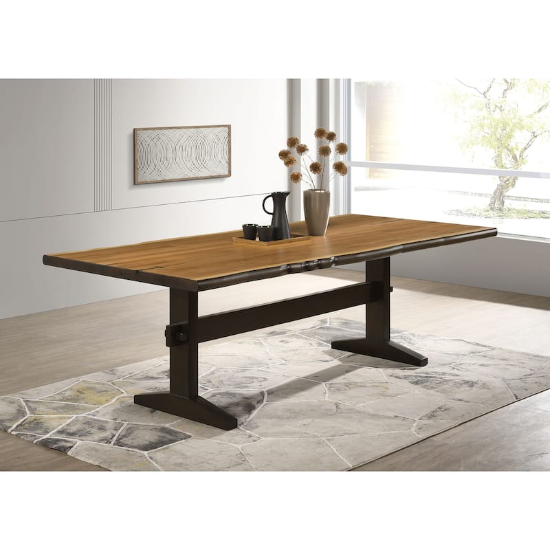 Bexley 90-inch Live Edge Dining Table Natural Honey