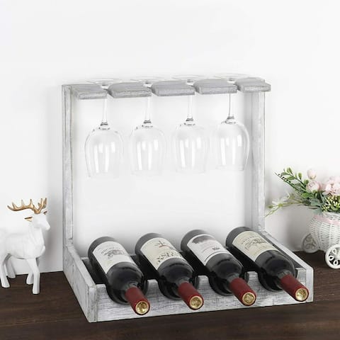 Wine Rack Table Wine Racks Countertop Wooden Wine 4 Bottle Holder