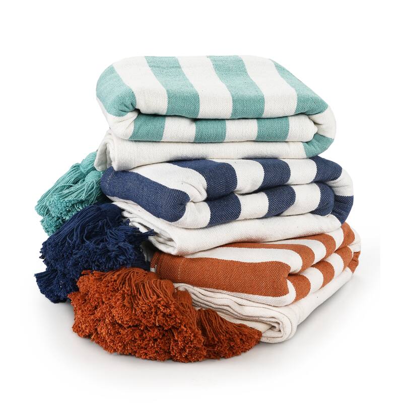 Sevita Hand-Woven Cotton Standard Size Throw Blanket