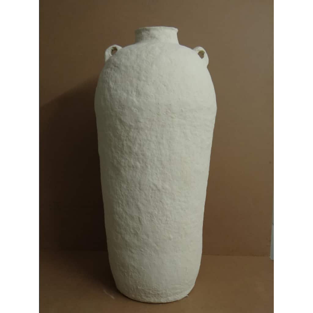 Paper Mache Tabletop Vase with Handles - 39.5" - Off-White