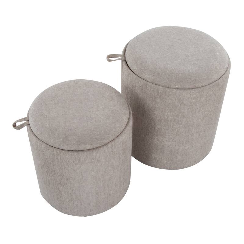 Tray Contemporary Nesting Ottoman Set for Living Room