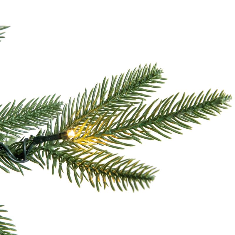 7.5' Hudson Fir Artificial Christmas Tree, Warm White LED Lights - 7.5 Foot