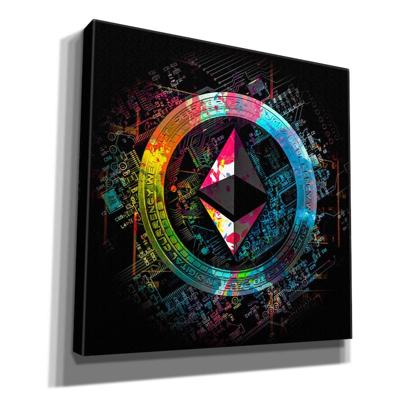 Epic Graffiti 'Ethereum Crypto Power' by Epic Portfolio Giclee Canvas Wall Art