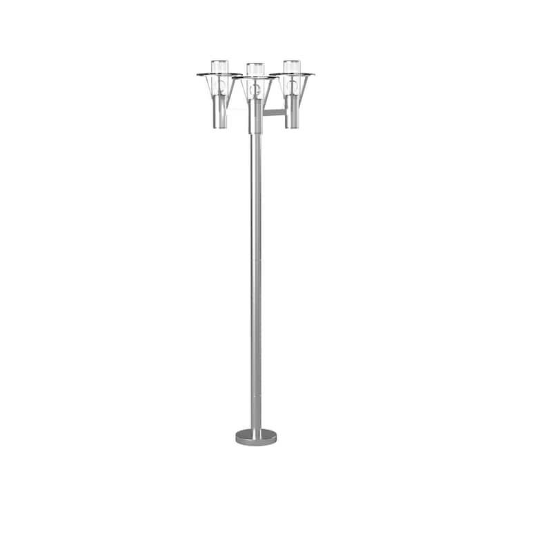 Eglo Belfast 3-light Stainless Steel Outdoor Post Light with Clear Glass