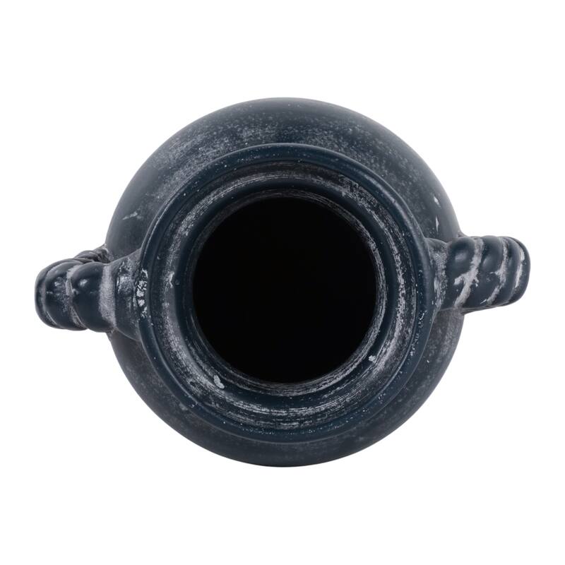 Decorative Textured Amphora Table Vase with Twisted Handles