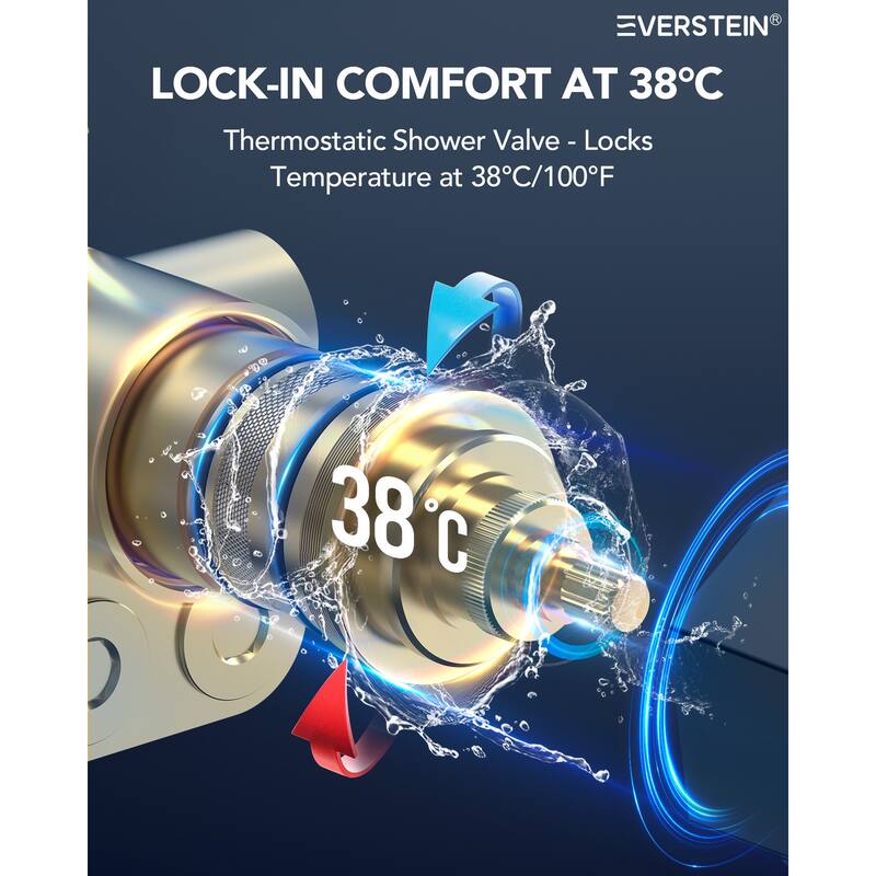 Shower Faucet System 16" Ceiling Mount Shower Head 3 Spray Modes Body Jets Handheld Spray with Slide Bar LED Music