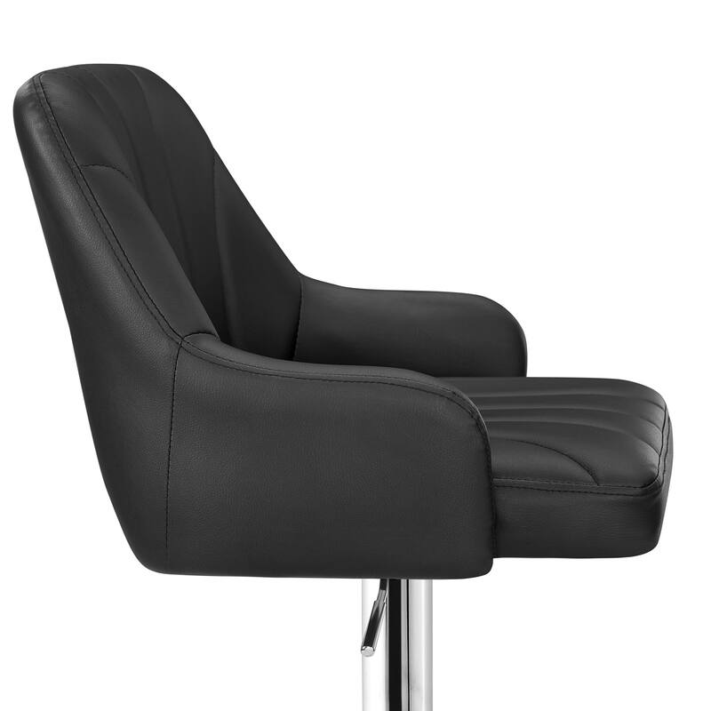 VECELO Set of 2 Adjustable Height Barstool with Footrest and Back Upholstered Bar or Counter Height Stool and Parts