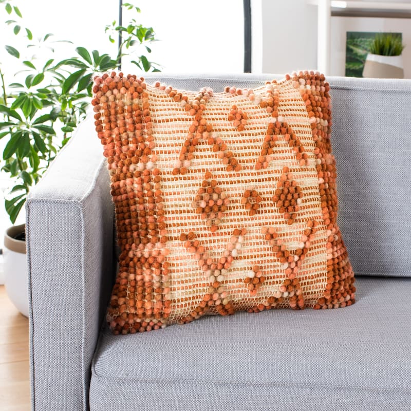 SAFAVIEH Baird Boho Wool 20-inch Square Decorative Accent Throw Pillow